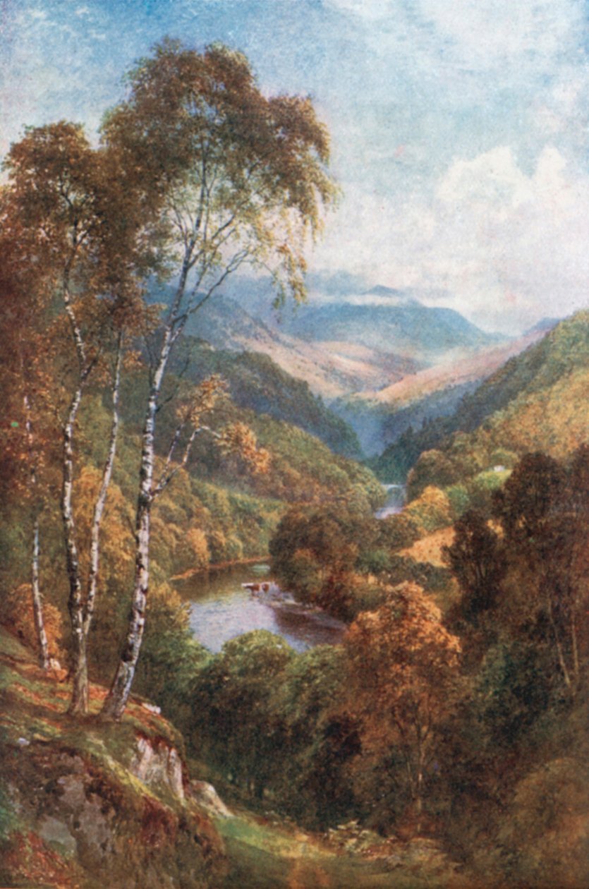 A Killiecrankie-hágóról felfelé tekintve, Perthshire (színes litográfia) alkotó: Henry Sutton Palmer
