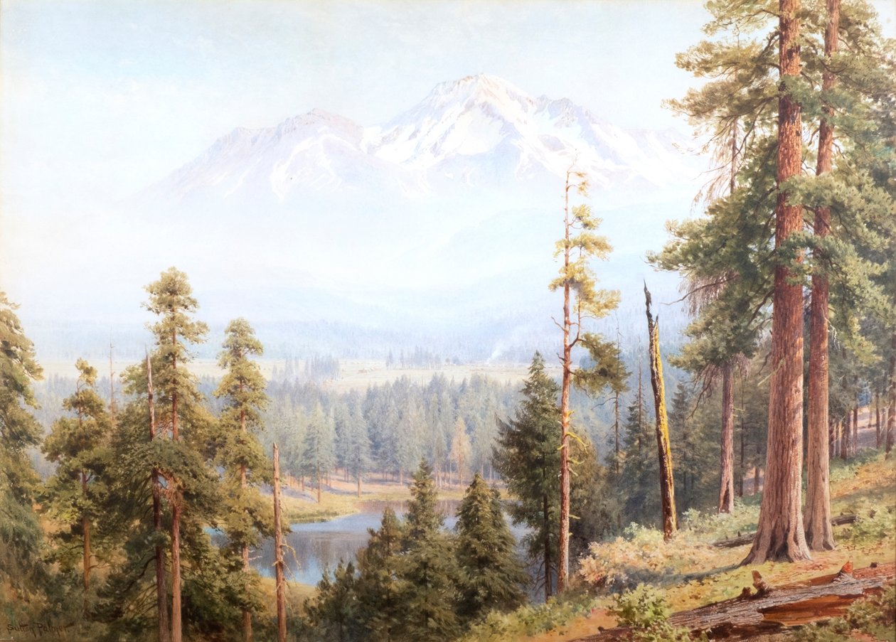 Shasta - Hófelhők, Kalifornia, 1910 körül (akvarell) alkotó: Henry Sutton Palmer