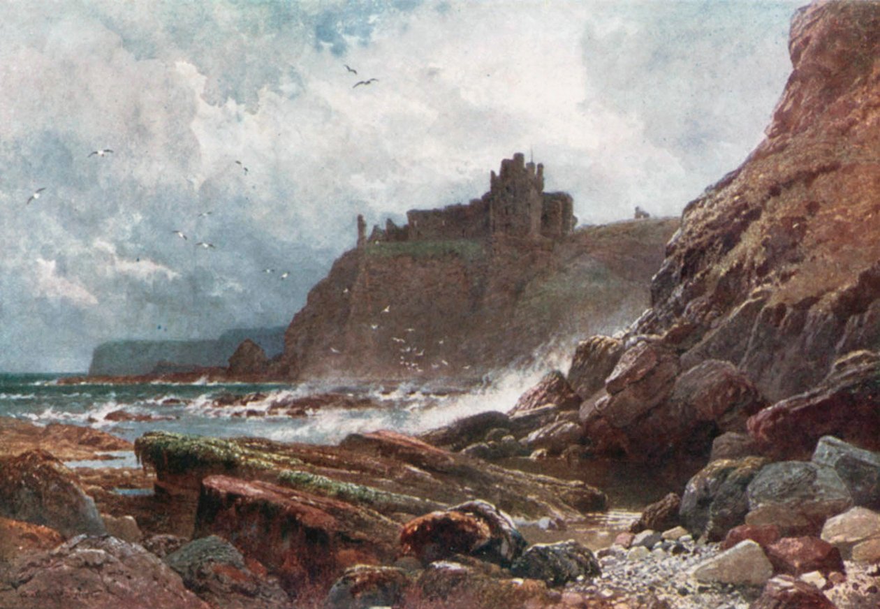 Tantallon kastély, Haddingtonshire partjainál (színes litográfia) alkotó: Henry Sutton Palmer