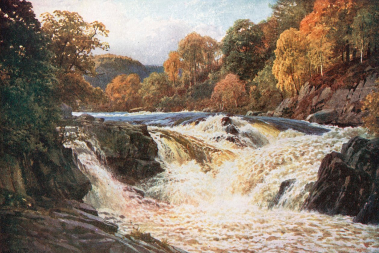 A Tummel-vízesés, Perthshire (színes litográfia) alkotó: Henry Sutton Palmer