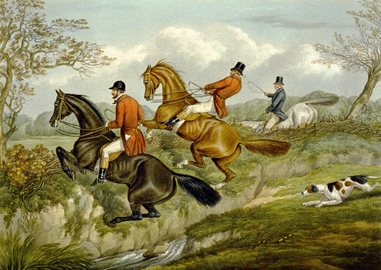Sövényen átmászni, tányér a „The Right and The Wrong Sort”-ból, a Fores Hunting Sketches-ben, metszett John Harris alkotó: Henry Thomas (after) Alken