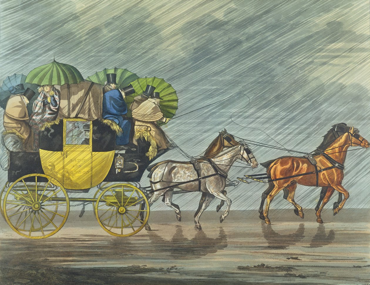 Egy fürdőedző, George Hunt (fl.1820-40) akvatintaja, 1820-ban megjelent (akvatinta) alkotó: Henry Thomas Alken