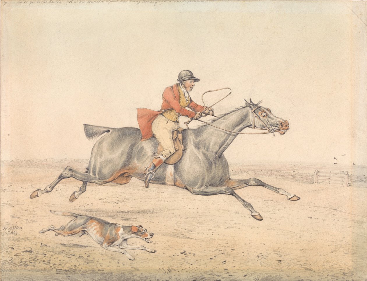 „Az istenit - leér a földre...” alkotó: Henry Thomas Alken