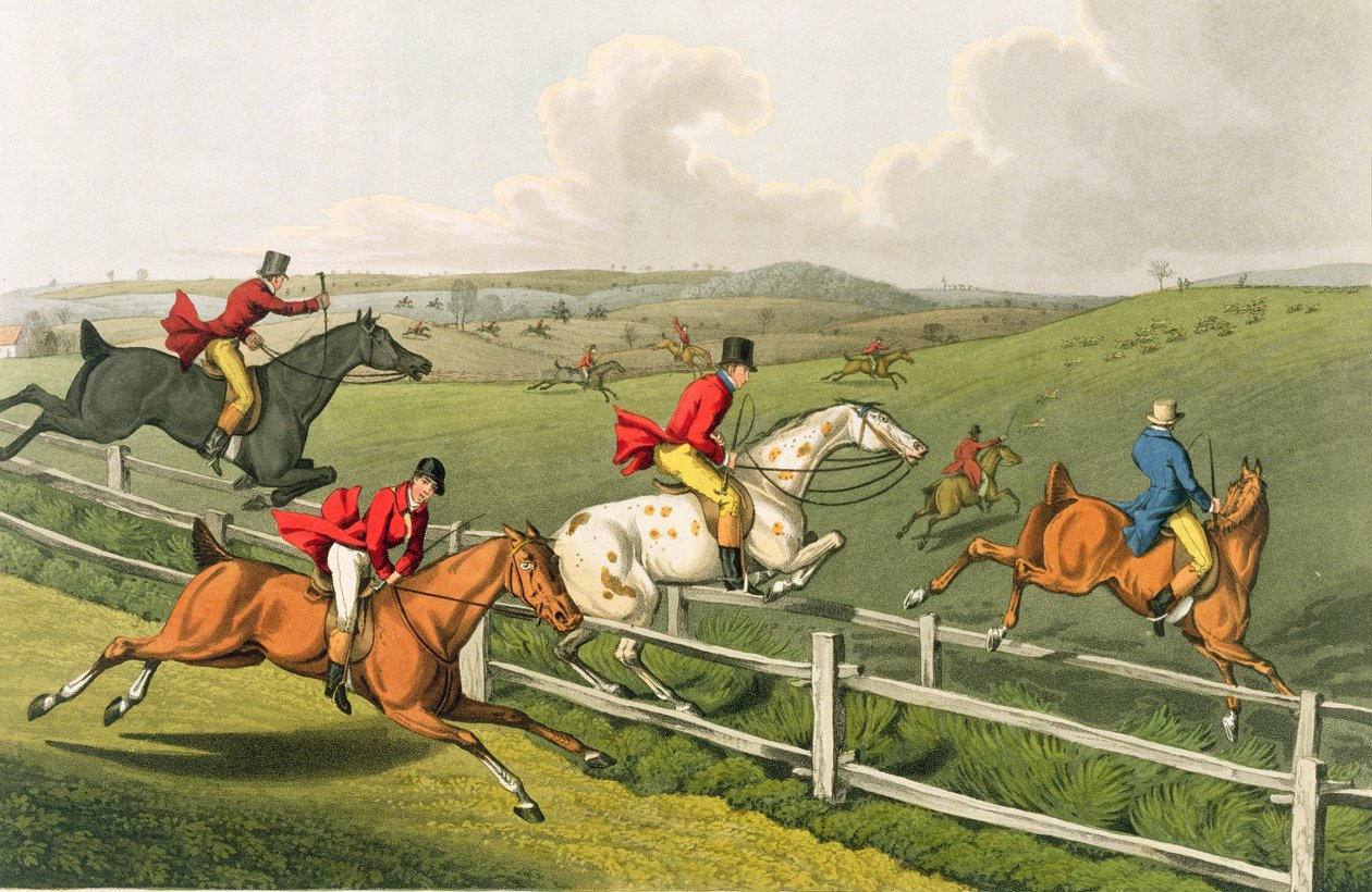 Róka vadászat, akvatinta, I. Clark, kiadó: Thomas McLean, 1820 (akvatinta) alkotó: Henry Thomas Alken