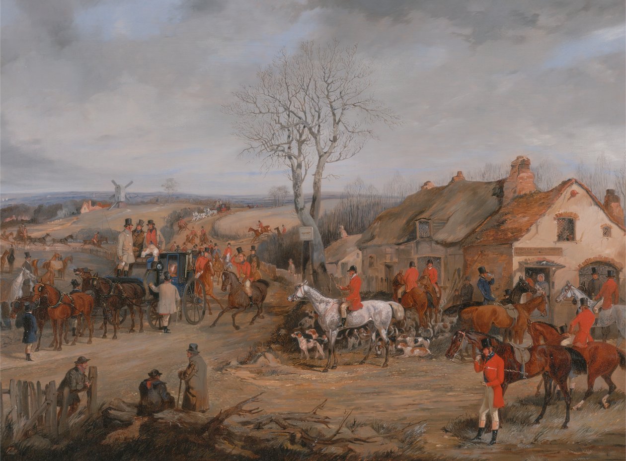 Vadászjelenet: Találkozás, kb. 1840. alkotó: Henry Thomas Alken