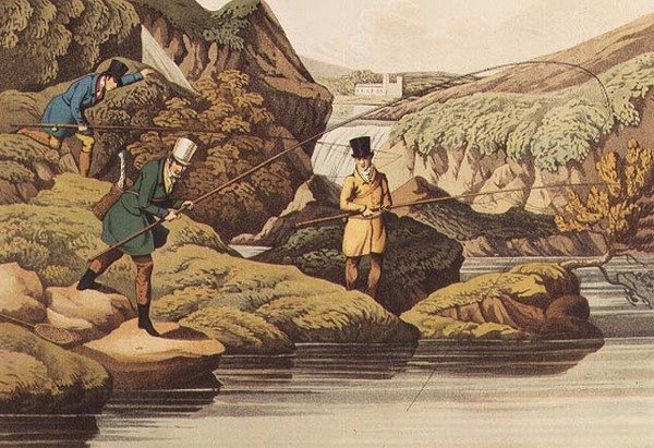 Lazachalászat, I. CLark auqatinte, pub. Írta: Thomas McLean, 1820 (akvatinta) alkotó: Henry Thomas Alken
