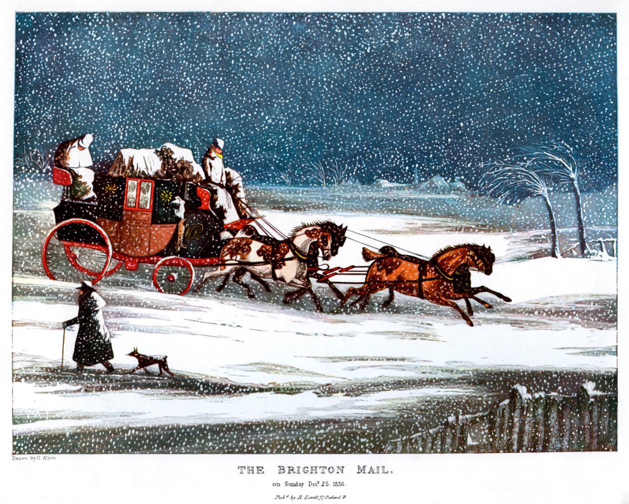 A Brighton Mail karácsony napján, 1836 1905. alkotó: Henry Thomas Alken