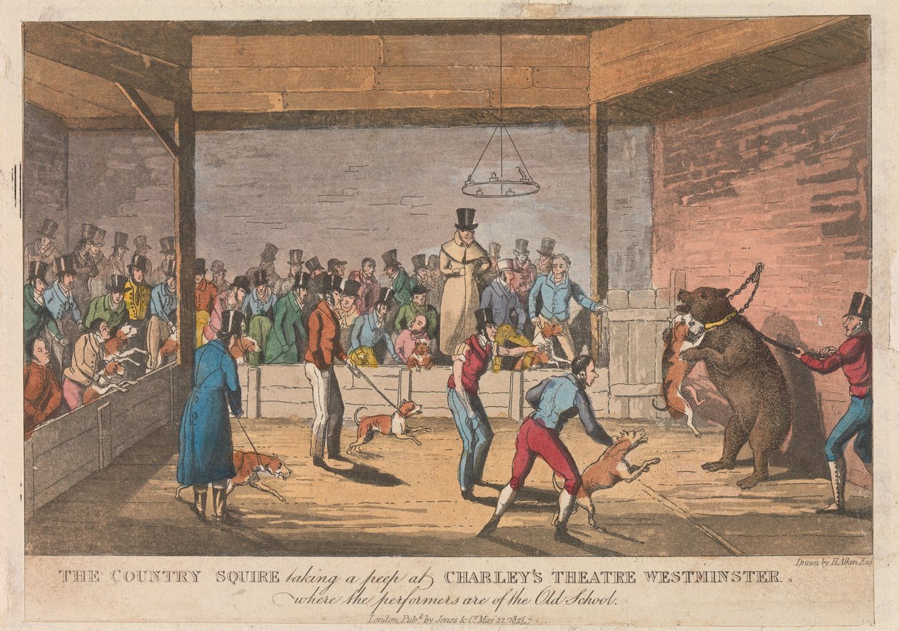 A „Country Squire” magazin bepillantást nyújt a westminsteri Charley’s Theatre-be alkotó: Henry Thomas Alken