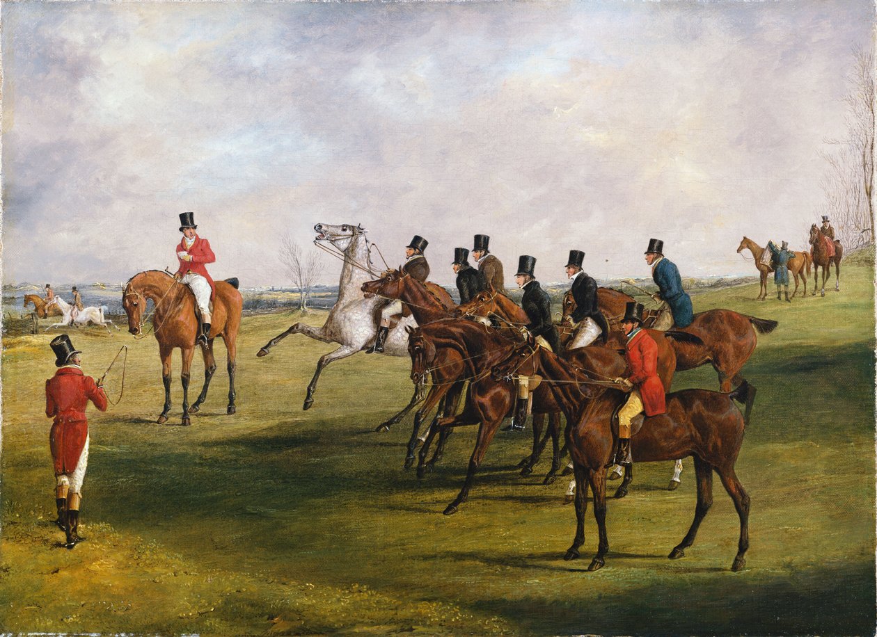A Grand Leicestershire-i akadályverseny, 1829. március 12.: A kezdés alkotó: Henry Thomas Alken