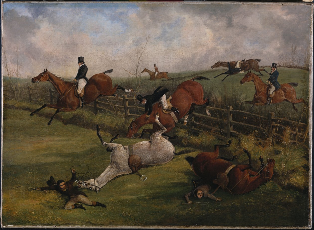 A Grand Leicestershire-i akadályverseny, 1829. március 12.: Gazdag jelenet és olyan, amit egyetlen más ország sem állíthat ki alkotó: Henry Thomas Alken