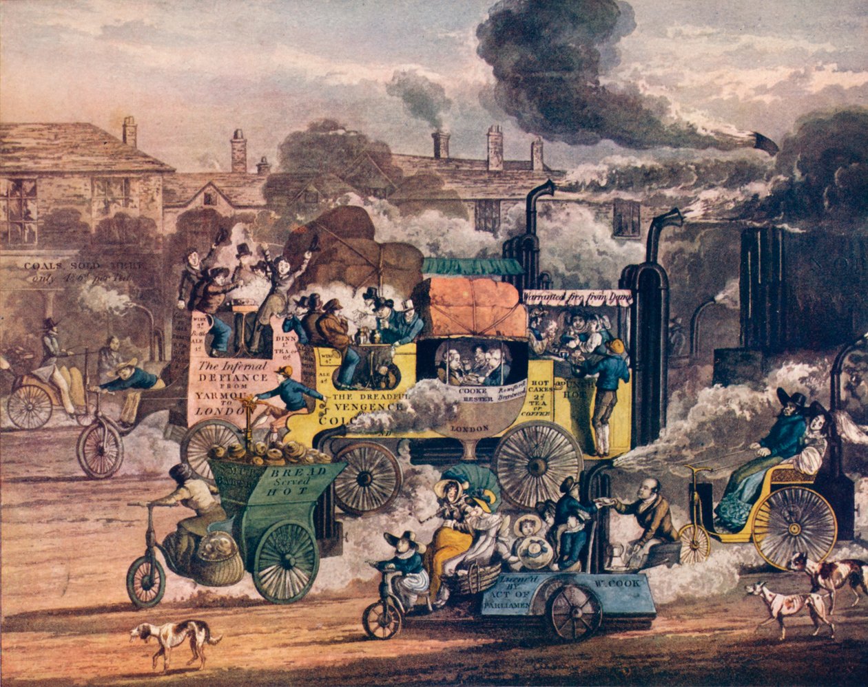 The Progress of Steam – Kilátás a White Chapel Roadon, 1905 alkotó: Henry Thomas Alken