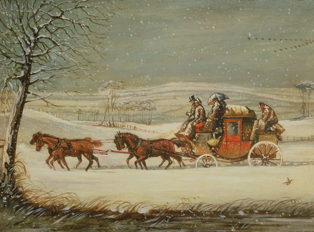The Royal Mail in Winter (olaj a panelen) alkotó: Henry Thomas Alken