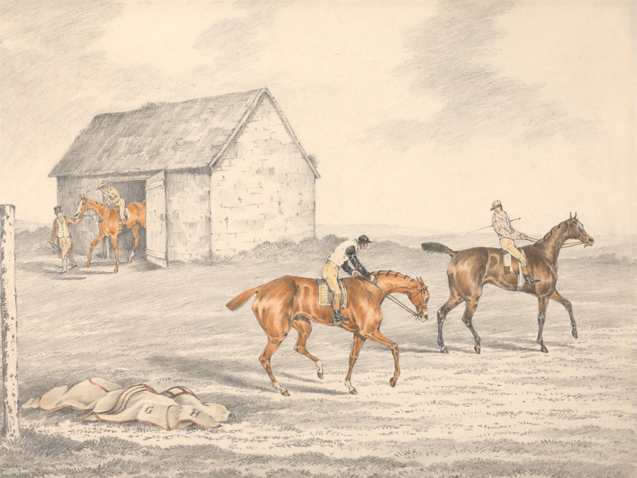 A St. Leger, Doncaster: Felkészülés a rajtra alkotó: Henry Thomas Alken