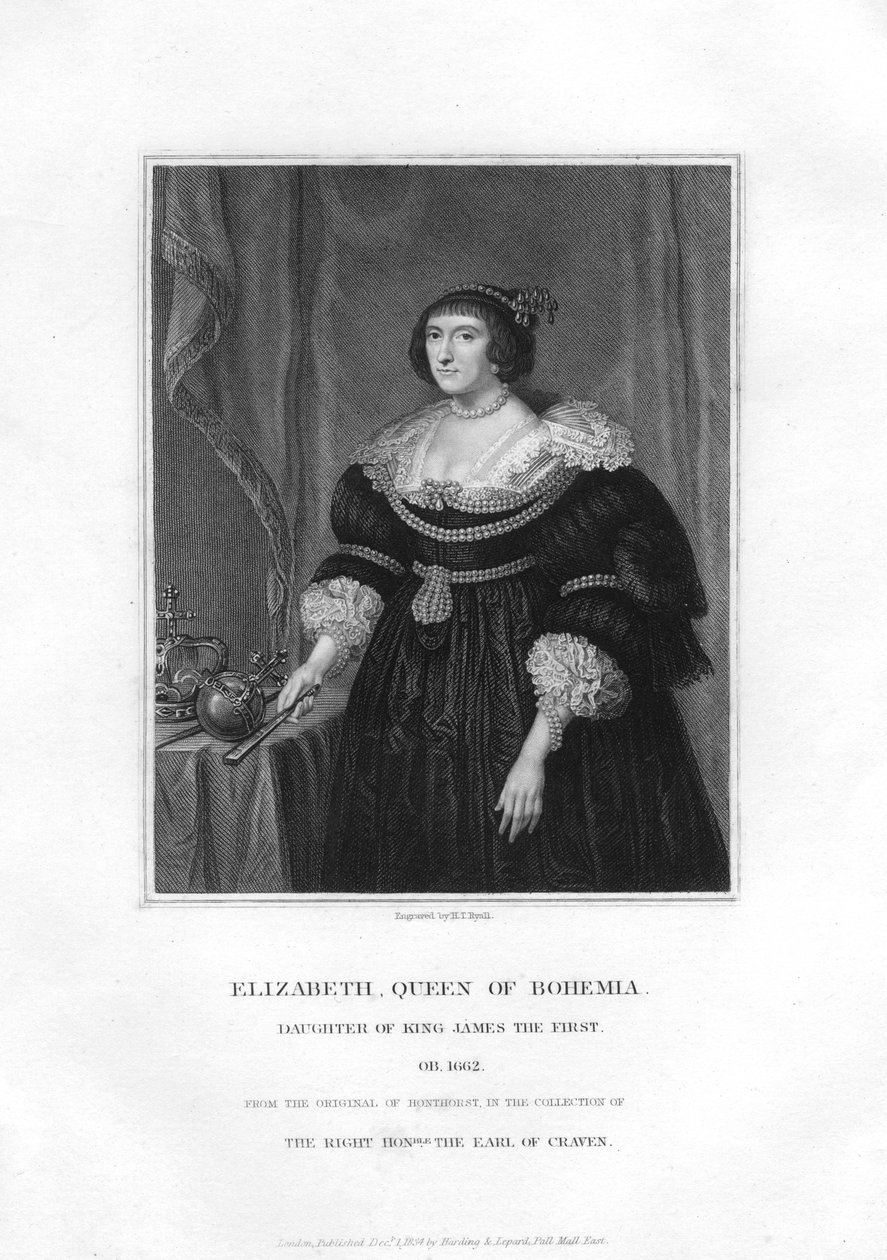 Erzsébet, Palatinus választófejedelem és Csehország királynője, 1834. alkotó: Henry Thomas Ryall