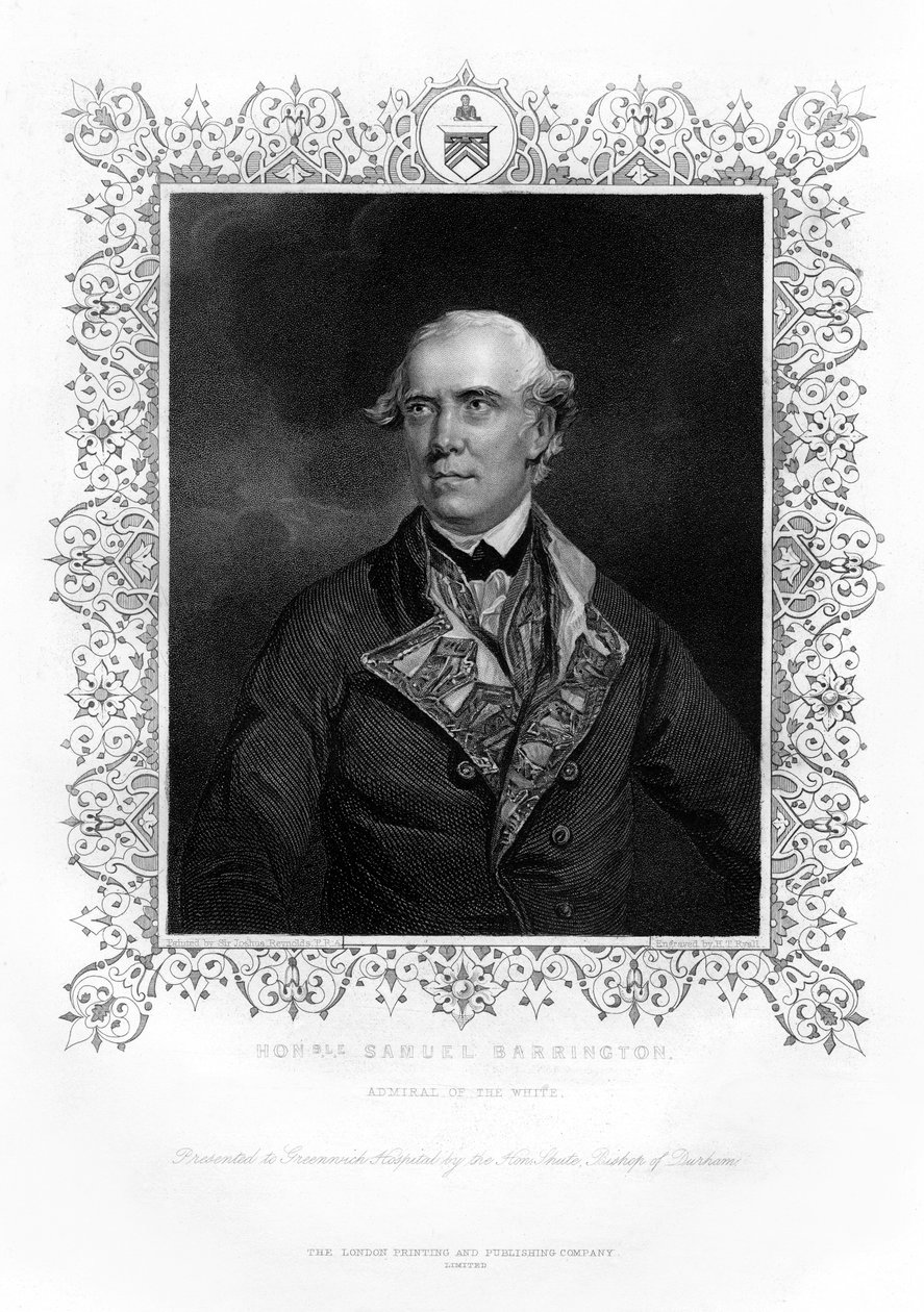 Samuel Barrington, brit admirális, 19. század. alkotó: Henry Thomas Ryall