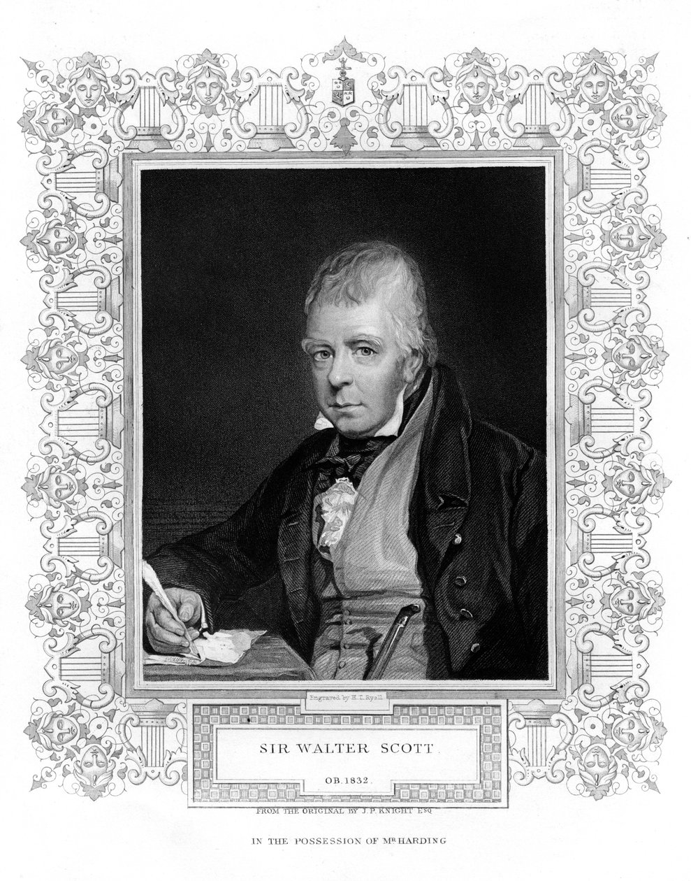 Sir Walter Scott, 1. Baronet, termékeny skót történelmi regényíró és költő, XIX. alkotó: Henry Thomas Ryall
