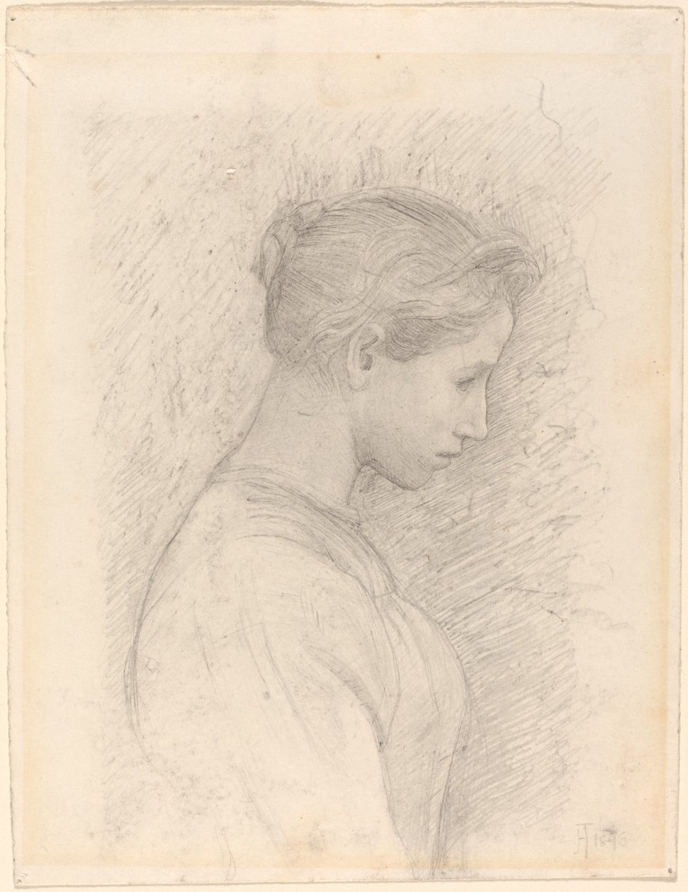 Egy fiatal nő profiljában alkotó: Henry Tonks