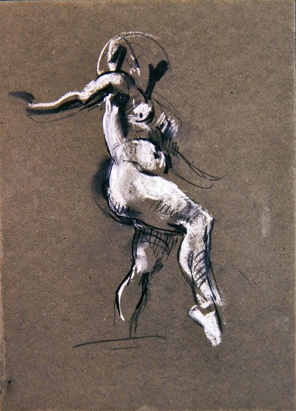 Álló női akt, 1900 körül (kréta papíron) (a 367144-es versen) alkotó: Henry Tonks