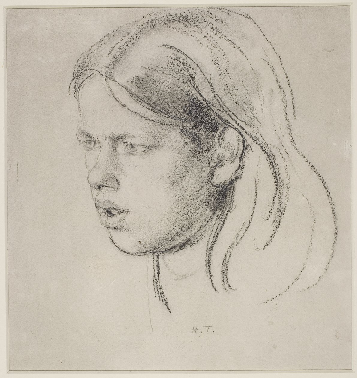 Egy lány feje (kréta papíron) alkotó: Henry Tonks