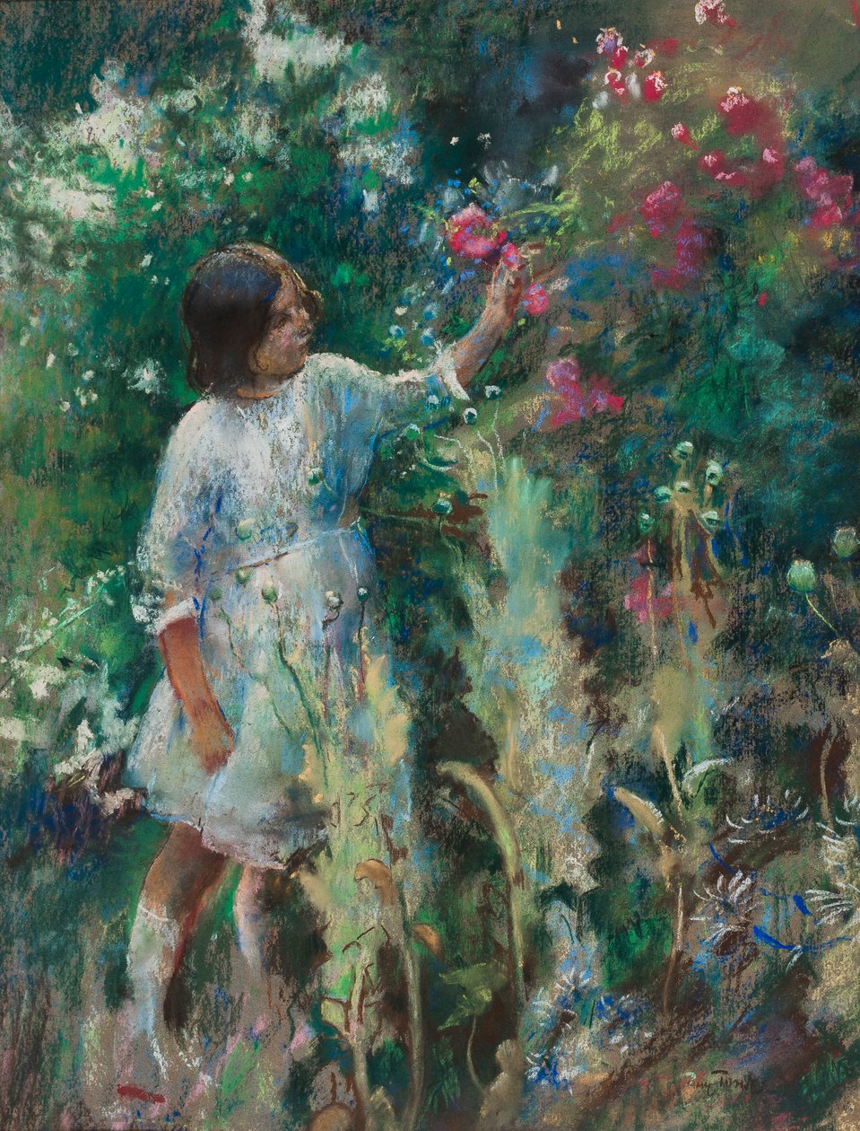 A kertben, 1900 körül alkotó: Henry Tonks