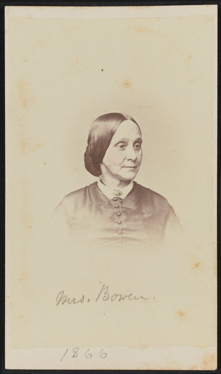 Carte-de-visite portré Mrs. Bowen, 1866. alkotó: Henry Ulke