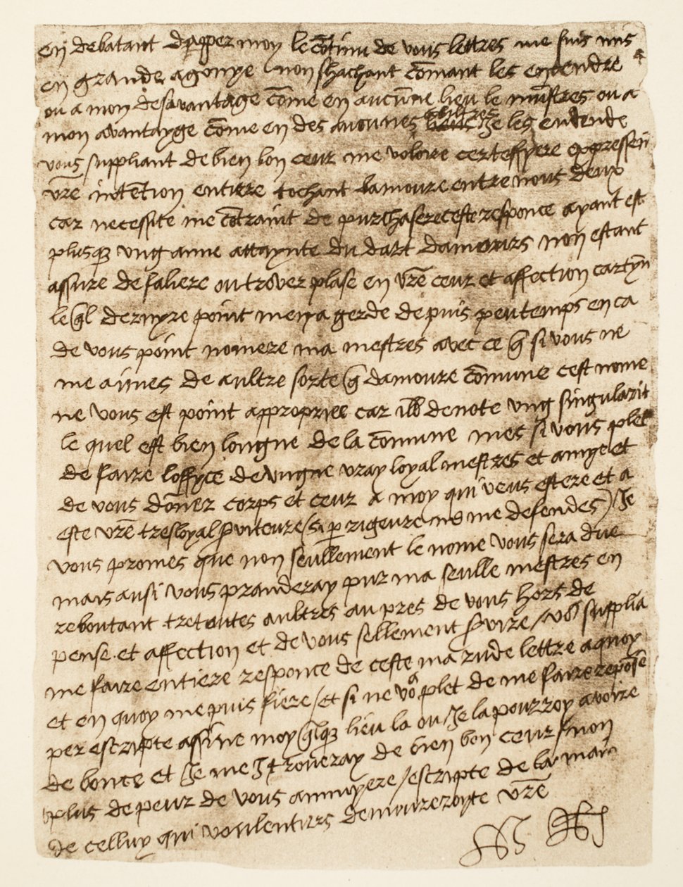 Henrik Boleyn Anne-hez írt, 1527-ben kelt levelének fakszimile, pub. 1902 (kollotípus) alkotó: Henry VIII (after)