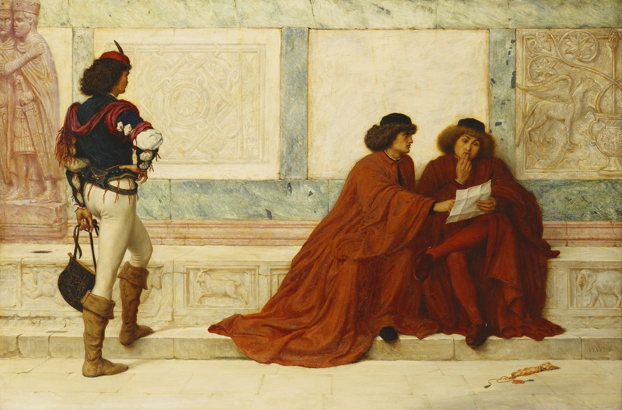 Feladás Trebizondból; "Jön néhány hír, ami megfordítja az arcukat" - Shakespeare, 1873 körül alkotó: Henry Wallis