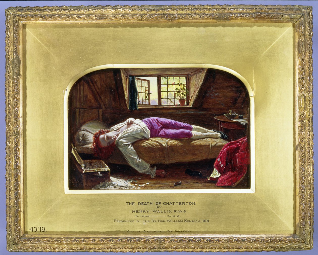 Chatterton halála, 1856 körül alkotó: Henry Wallis