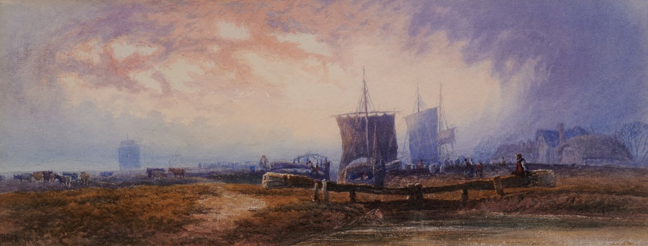 Csatorna jelenet zsilipekkel alkotó: Henry Ward