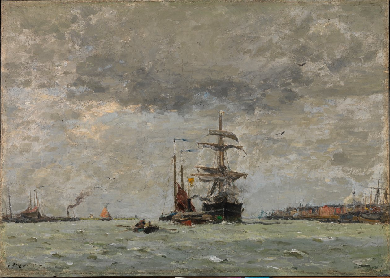 A kikötő bejárata, 1890. alkotó: Henry Ward Ranger