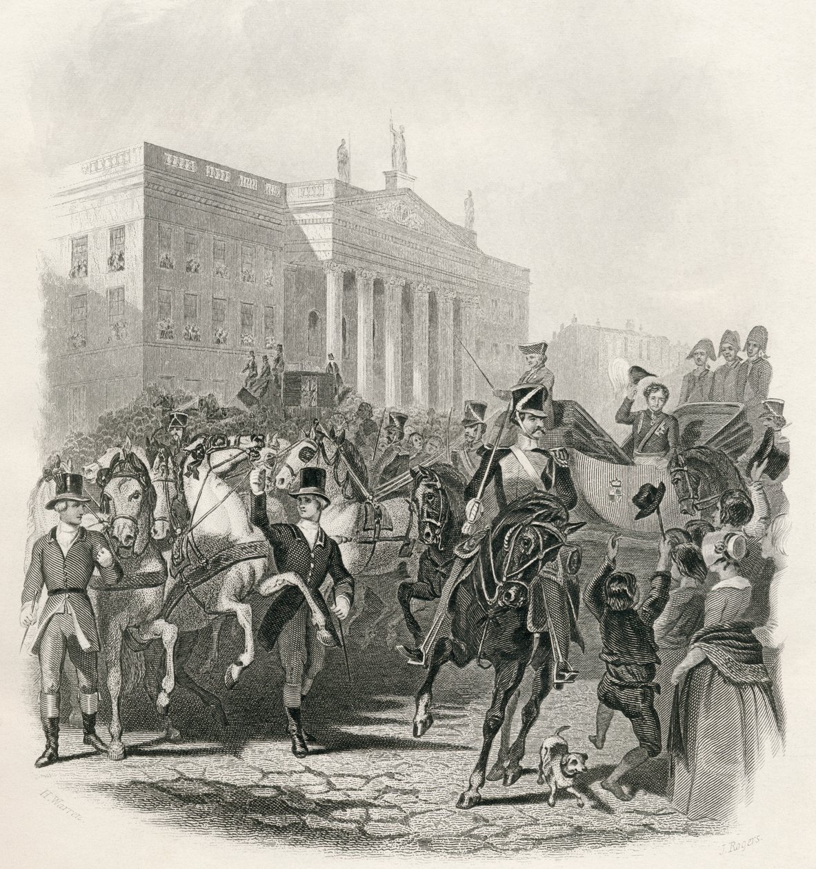 IV. György írországi állami látogatása, 1821. augusztus 12. Thomas Wright „Írország története” című művéből, 1854 körül. alkotó: Henry Warren