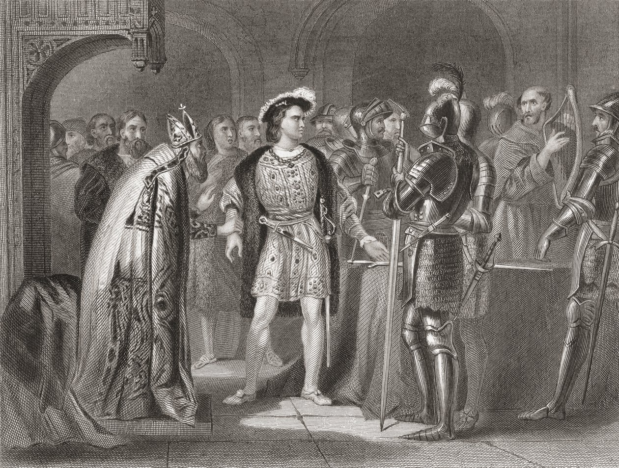 Lord Thomas Fitzgerald, aki 1534-ben lemond VIII. Henrik iránti hűségéről, Thomas Wright „Írország története” című művéből, amely 1854 körül jelent meg. alkotó: Henry Warren