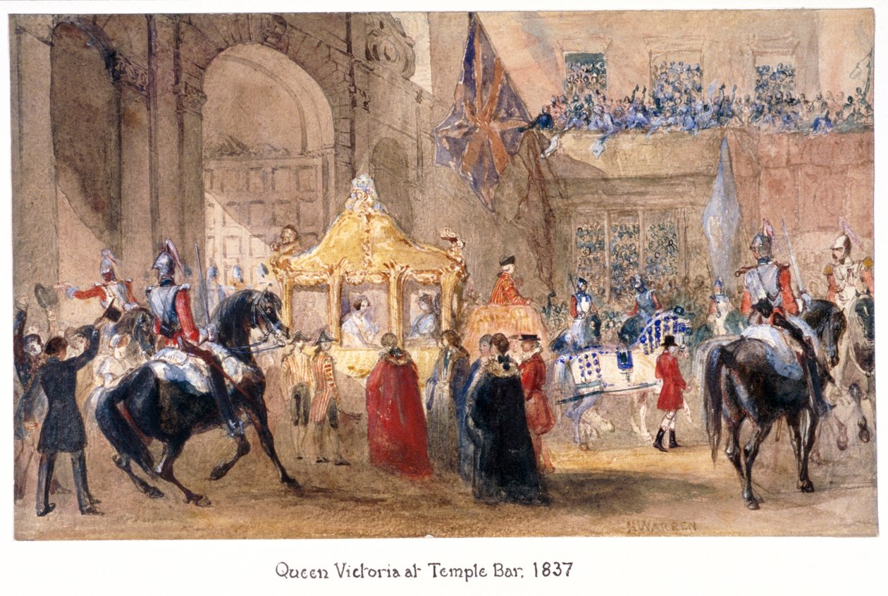 Viktória királynő a londoni Temple Barban, 1837 alkotó: Henry Warren