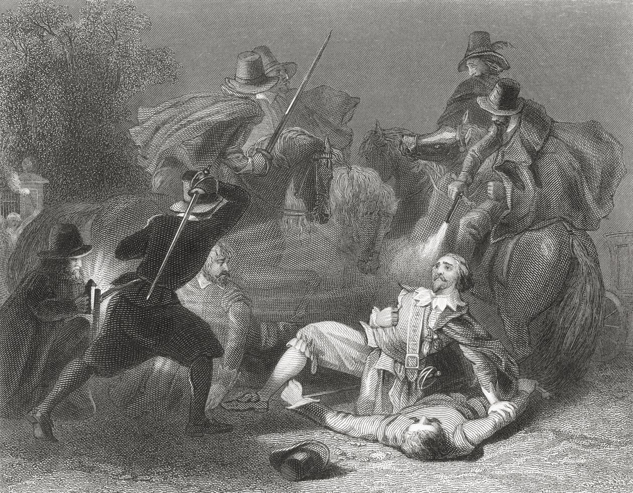 Lord Kilwarden meggyilkolása Robert Emmet lázadói által Dublinban, Írországban, 1803-ban Thomas Wright „Írország története” című művéből, amely 1854 körül jelent meg. alkotó: Henry Warren