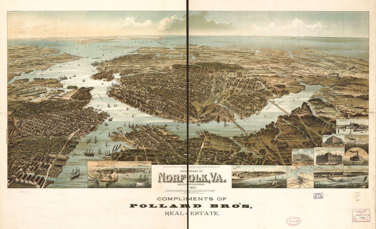 Panoráma Norfolkról és környékéről 1892. alkotó: Henry Wellge