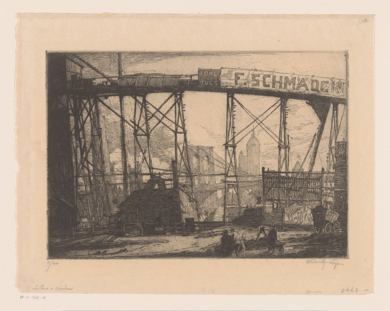 Kilátás New Yorkra egy műhelyből alkotó: Henry Wilfrid Deville (signed by artist)