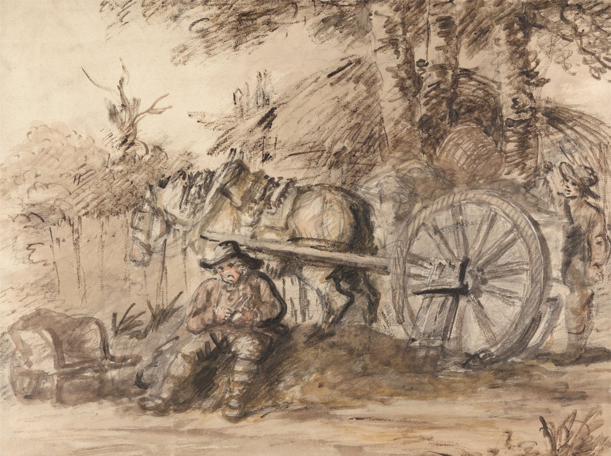 Carter tölti a pipáját alkotó: Henry William Bunbury