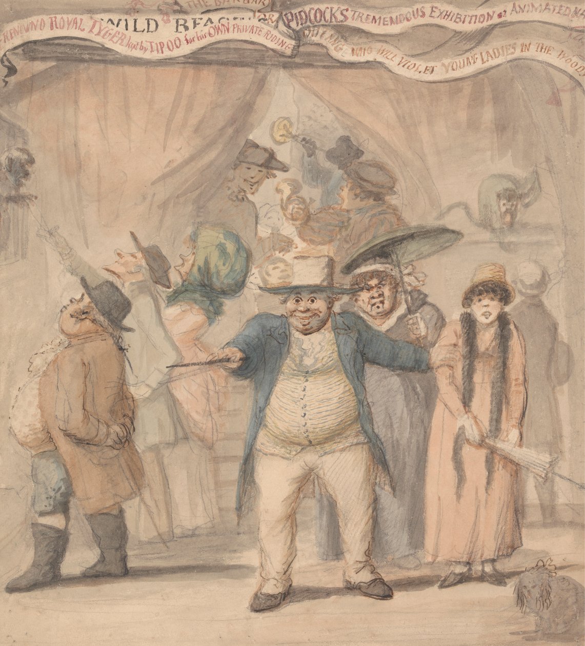 Bejárat Pidcock kiállítási sátrába a vásáron alkotó: Henry William Bunbury