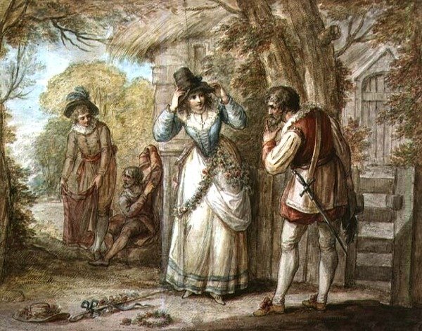 Florizel és Autolycus változó ruhák alkotó: Henry William Bunbury