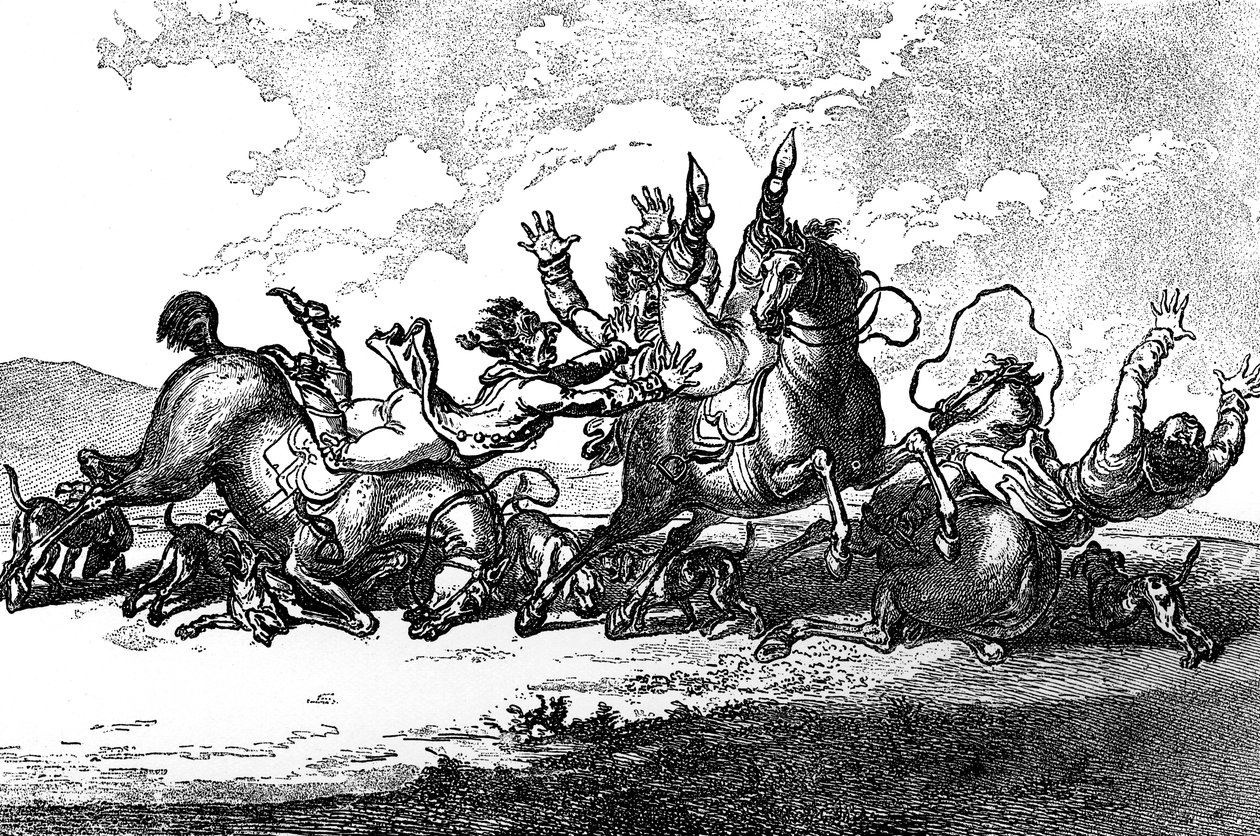 Eldobott vadászkutyák, 1800. alkotó: Henry William Bunbury