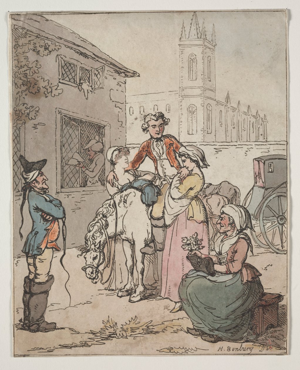 Jelenet egy fogadón kívül alkotó: Henry William Bunbury