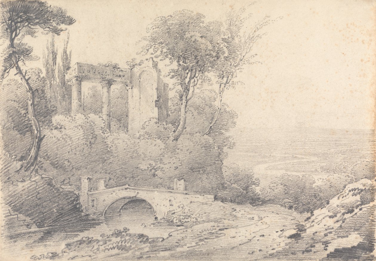 Táj romokkal és híddal alkotó: Henry William Burgess