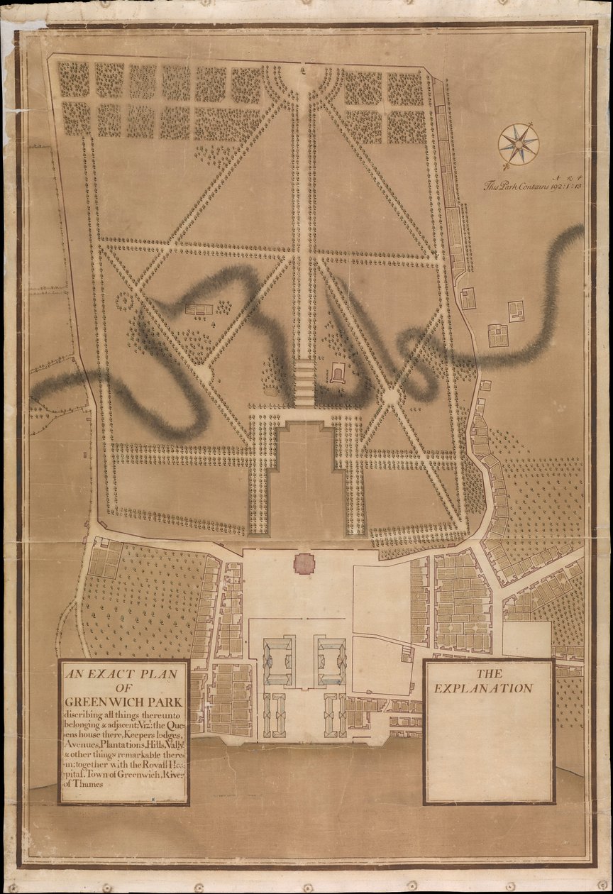 A Greenwich Park pontos terve, 1700 körül (vászon) alkotó: Henry Wise