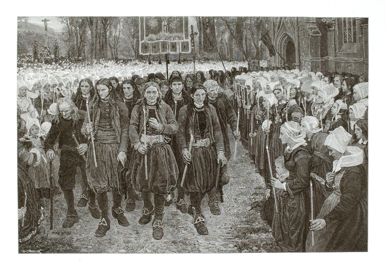 Vallási körmenet Bretagne-ban alkotó: Henry Wolf