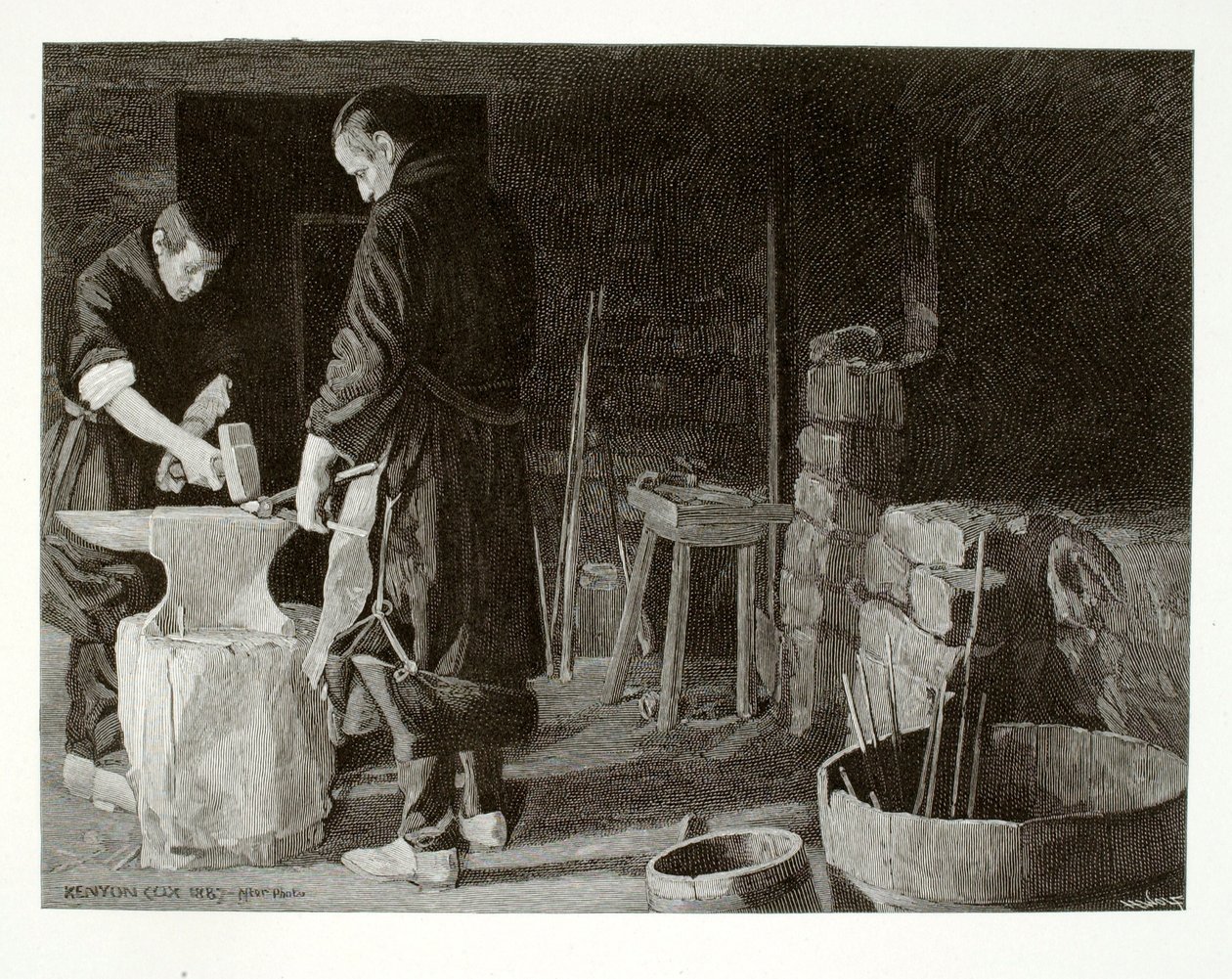 A kovácsműhelyben alkotó: Henry Wolf