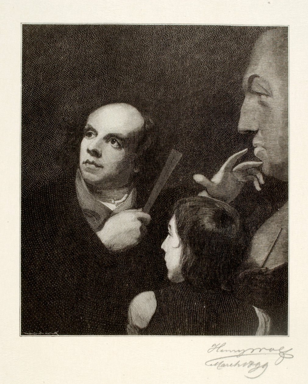 John Flaxman William Hayley mellszobrát modellezi alkotó: Henry Wolf