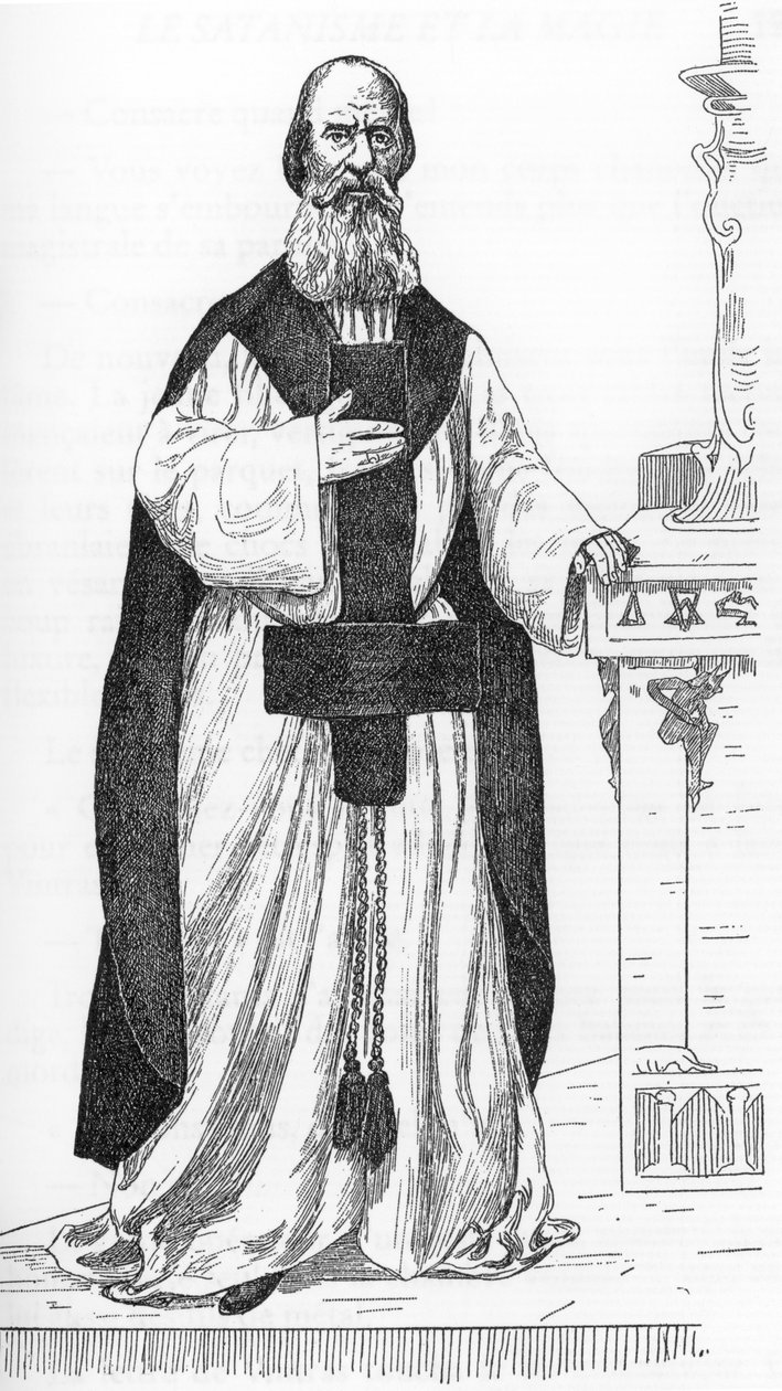 Pierre Eugene Ventras (1807-1875) (Pierre-Michel-Elijah) munkás portréja, aki Elie próféta reinkarnációját adja ki Henry de Malvost rajza a „Sátánizmus és mágia” című filmből, Jules Bois 1895 Magángyűjtemény alkotó: Henry de Malvost