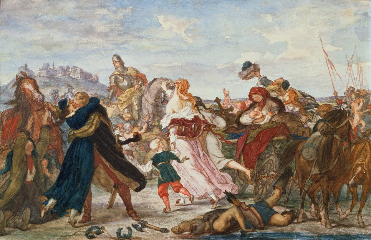 Koniecpolski hetman felszabadította a tatárok foglyait 1624-ben, 1875-76 alkotó: Henryk Hipolit Rodakowski