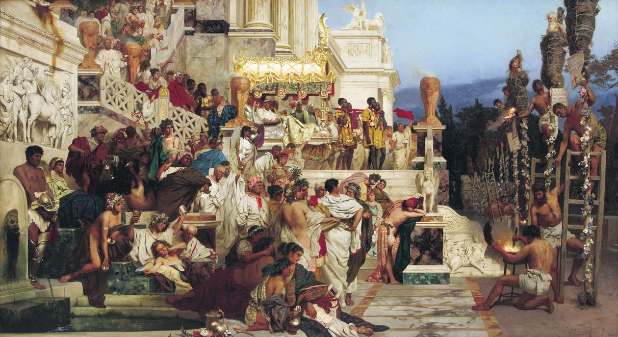 A kereszténység vezető fénye, Néró fáklyái alkotó: Henryk Siemieradzki