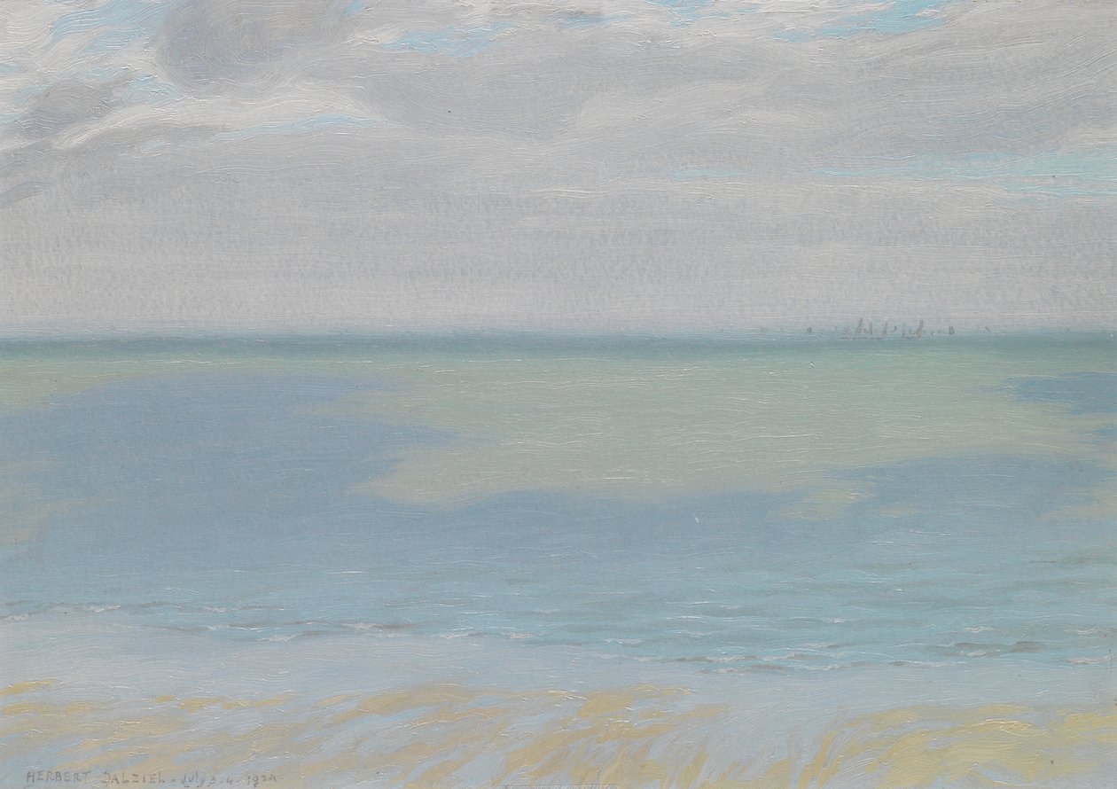 Tanulmány az égről és a tengerről, 1924 (olaj, papír) alkotó: Herbert Dalziel